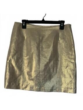 ECCOCI gold metallic designer short career office skirt ~ size 8